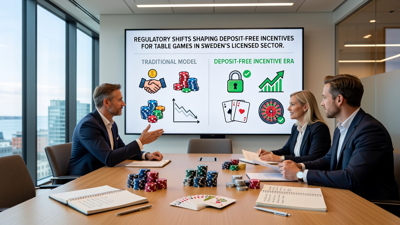 Licensed Swedish casino platform interface displaying updated table game bonus terms